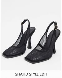 Pryce - scarpe nere con tacco, punta quadrata e cinturino posteriore di  ASOS in Nero | Lyst