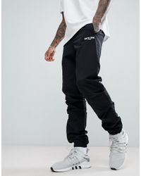 mens black nylon joggers