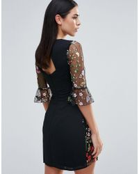 lipsy sequin embroidered shift dress