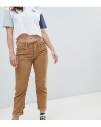 Pull Bear Denim Cord Mom Jean In Brown Lyst