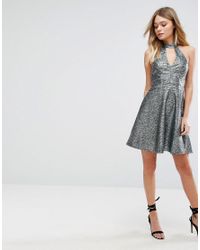 lipsy keyhole skater dress
