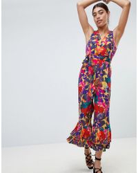 tropical floral jumpsuit