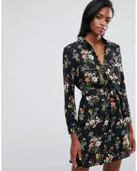oasis petunia floral shirt dress