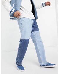 Bershka Denim 90's Fit Patchwork Jeans in Blue for Men | Lyst UK