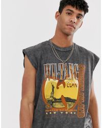 Wu-Tang Clan - T-shirt sans manches oversize avec délavage à l'acide Coton  ASOS pour homme en coloris Noir - Lyst