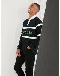 Nike Swoosh Rugby Shirt in Black for 