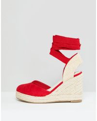 Espadrilles compenses Jean Pimkie en coloris Rouge - Lyst