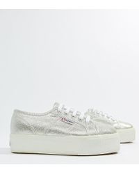 superga plateforme argent