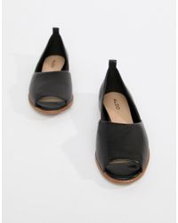 ALDO Leer Leren Zomerschoenen in het Zwart - Lyst