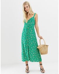 faithfull the brand green midi dress