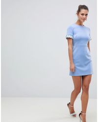 asos blue embellished dress