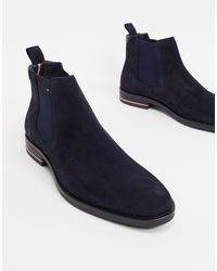Botines Chelsea en azul marino Tommy Hilfiger de Ante de color Azul para  hombre | Lyst