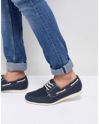 Rodia - zapatos náuticos de serraje azul con bordado amarillo - Regaliz  Funwear