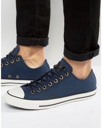 Converse Leather Chuck Taylor Star Plimsolls In Blue 153812c-467 for Men - Lyst