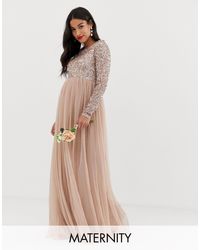 maya sequin top maxi bridesmaid dress