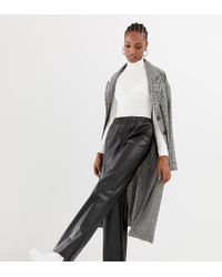 tall leather look trousers