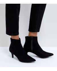 Botines de tacn bajo con diseo en punta de New Look de color Negro | Lyst