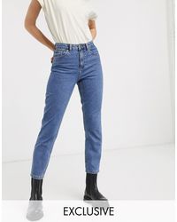 ONLY Denim Mom Jeans With 90s Wash in Blue | Lyst