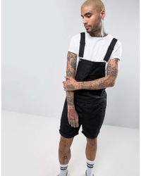 mens black short overalls
