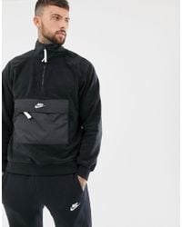 Sweat-shirt en imitation peau de mouton demi-fermeture clair Polaire Nike  pour homme en coloris Noir - Lyst