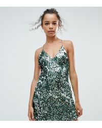 boohoo green sequin dress