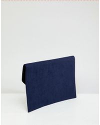 asos navy clutch bag