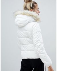 bershka white puffer coat