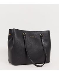 valentino by mario valentino tumbled black soft tote bag in black