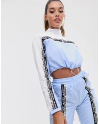 adidas Originals Synthetisch Ryv - Sweater Met Halve Rits En Streep In  Lichtblauw in het Blauw - Lyst