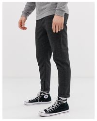 SELECTED Katoen Smalle Elegante Broek Met Rits Opening Op Enkel Hoogte in  het Grijs voor heren - Lyst