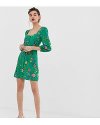 warehouse green floral dress