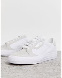 adidas original continental 80 vulc trainers in off white leather