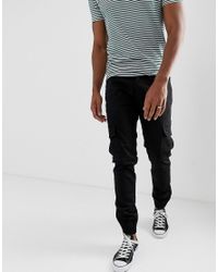 mens black cuffed cargo pants