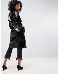 vinyl long coat