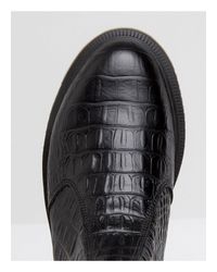 Dr. Martens Leather Kensington Flora Croco Chelsea Boots in Black - Lyst