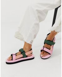 Sandalias de plataforma con tira de velcro Vero Moda de Tejido sintético de  color Negro | Lyst