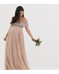 bardot delicate sequin maxi dress
