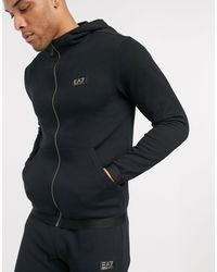 Armani - Gold Label - Tuta sportivaEA7 in Pile da Uomo colore Nero | Lyst