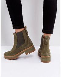 olive timberlands womens