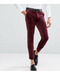 burgundy velvet pants mens
