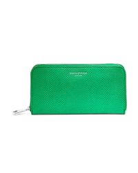 Aspinal Green Continental Zip Around Wallet