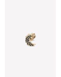 Bianca Pratt Metallic Gold Moon Earring With Diamonds