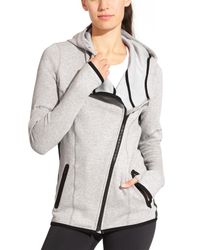 athleta cozy karma asym moletom com capuz
