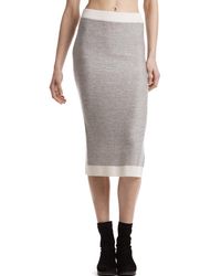 ATM - Gray Plated Midi Skirt - Lyst