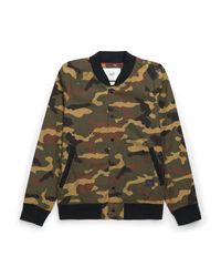camouflage varsity jacket