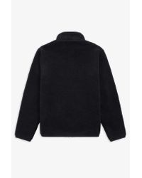 fred perry borg zip through fleece jacket