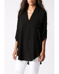 Azalea | Black Dylan 3/4 Sleeve Woven Tunic | Lyst