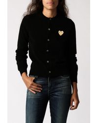Play Comme des Garçons | Gray Play Cardigan Gold Emblem | Lyst