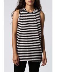 Cheap Monday | Gray Flow Stripe Tank | Lyst