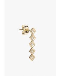 Jennie Kwon | Metallic Diamond Square Long Bar Stud - Single | Lyst